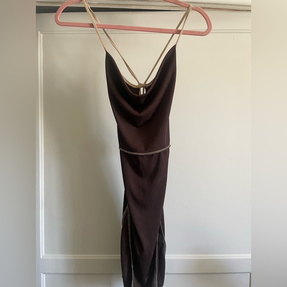 Pretty Little Thing brown dress